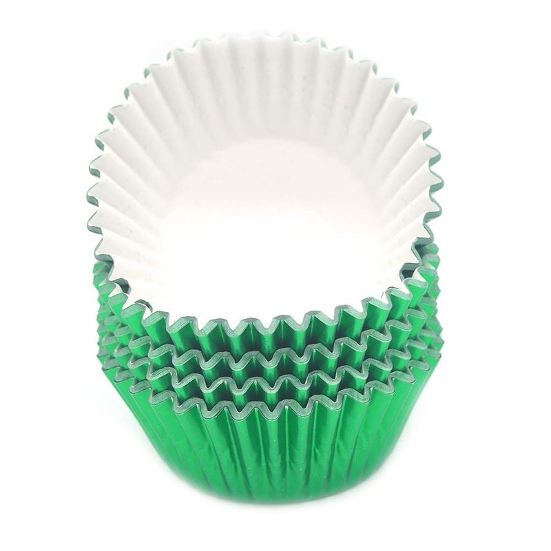 Mombake Standard Green Foil Cupcake Liners Muffin Baking Cups for Party and More, 100-Count - Image 2